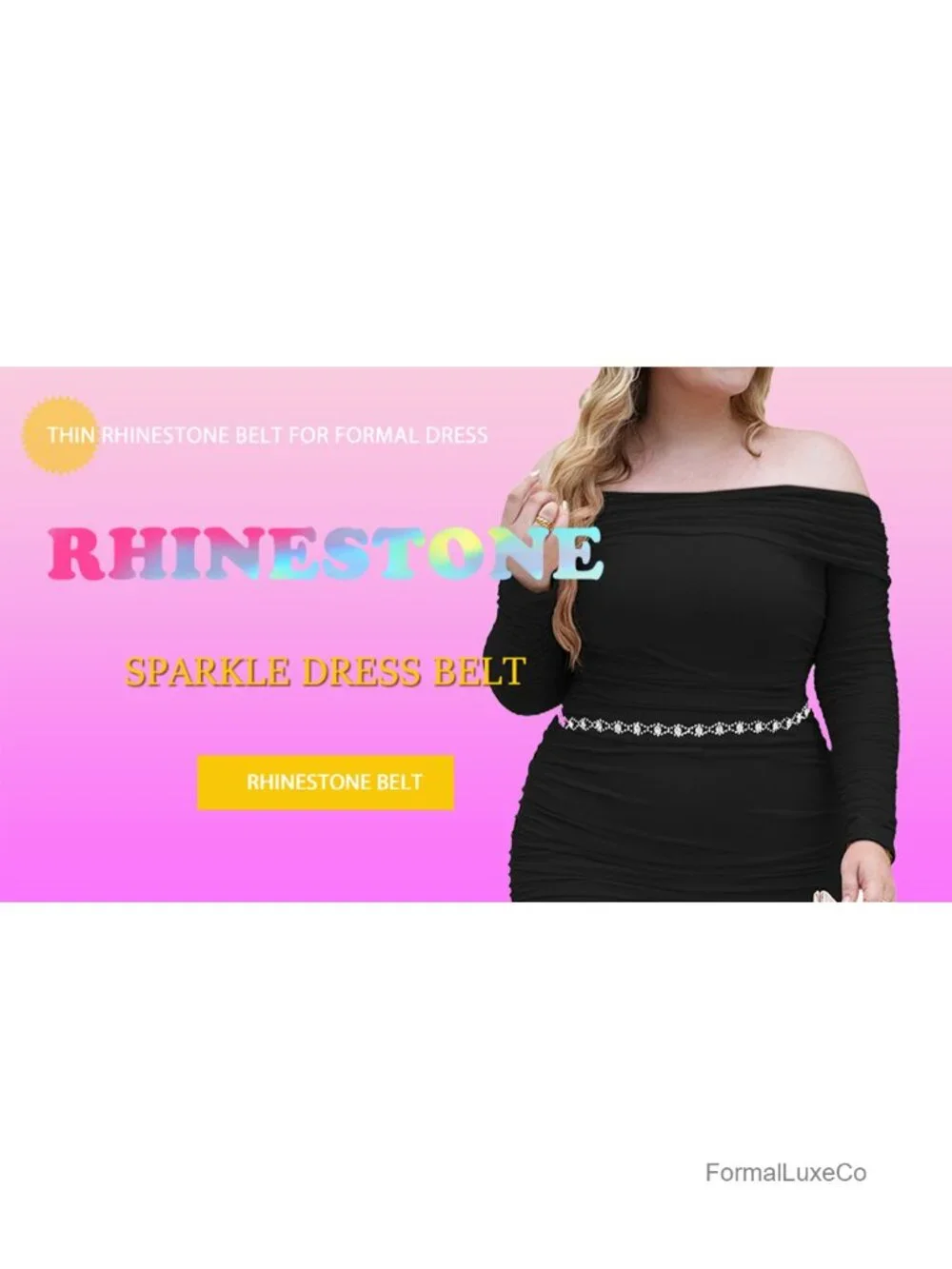 Rhinestone Waist Chain Silver Crystal Waistband Belt Women Hook Buckle